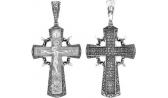 Мужской серебряный православный крестик с распятием ФИТ 00061-f