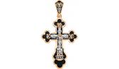 Мужской серебряный православный крестик с распятием Серебро России 01022PZ-59108 с эмалью
