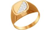 Мужская золотая печатка перстень SOKOLOV 011278_s