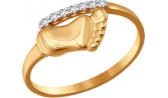 Ювелирное золотое кольцо на рождение ребенка SOKOLOV 016675_s с фианитами