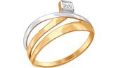 Золотое кольцо SOKOLOV 017234_s с фианитом