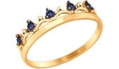 Золотое кольцо корона SOKOLOV 017547_s с фианитами