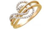 Золотое кольцо Эстет 01K115497 с фианитами