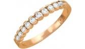 Золотое наборное кольцо Эстет 01K115998 с фианитами