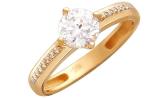 Золотое помолвочное кольцо Эстет 01K116358 с фианитами