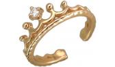 Золотое кольцо корона Эстет 01K118162 с фианитом