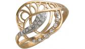 Золотое кольцо Эстет 01K119557 с фианитом