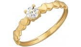 Золотое помолвочное кольцо Эстет 01K139304 с фианитом Swarovski