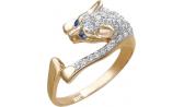 Золотое кольцо Эстет 01K215778-2 с фианитами, искусственной шпинелью