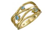 Золотое кольцо Эстет 01K337841 с аквамаринами
