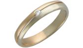 Золотое обручальное парное кольцо Эстет 01O160056 с фианитом