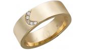 Золотое обручальное парное кольцо Эстет 01O610067 с бриллиантом