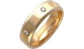 Золотое обручальное парное кольцо Эстет 01O610099 с бриллиантом