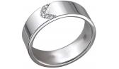 Обручальное парное кольцо из белого золота Эстет 01O620067 с бриллиантом