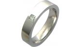Обручальное парное кольцо из белого золота Эстет 01O620068 с бриллиантом