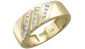 Золотое обручальное парное кольцо Эстет 01O630227 с бриллиантом