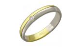 Золотое обручальное парное кольцо Эстет 01O680056 с бриллиантом