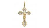 Золотой православный крестик с распятием Эстет 01R060688ZH