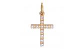Женский золотой декоративный крестик Эстет 01R110447 с фианитами