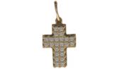 Женский золотой декоративный крестик Эстет 01R110674 с фианитами
