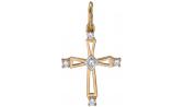 Женский золотой декоративный крест Эстет 01R110781 с фианитами