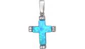 Женский серебряный декоративный крест бижутерия Эстет 01R250971-2 с цирконием