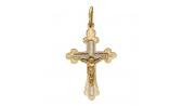 Золотой православный крестик с распятием Эстет 01R760614