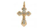 Золотой православный крестик с распятием Эстет 01R760648