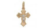 Золотой православный крестик с распятием Эстет 01R760650