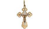 Золотой православный крестик с распятием Эстет 01R760697