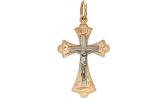 Золотой православный крестик с распятием Эстет 01R760713