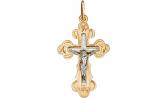 Золотой православный крестик с распятием Эстет 01R760729