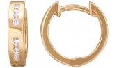 Золотые серьги кольца конго Эстет 01S117324 с фианитами
