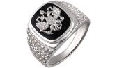 Мужская серебряная печатка перстень Эстет 01T4510890-1 с ониксом