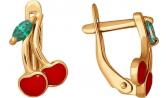 Золотые сережки для девочек SOKOLOV 026518_s с эмалью, фианитами