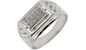 Мужская серебряная печатка перстень Русское Золото 05120115-6 с фианитами