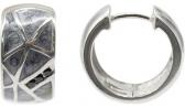 Серебряные серьги кольца Element47 by JV 05S2AZE030904CBSPEA с эмалью, цирконием