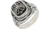 Мужская серебряная печатка перстень ФИТ 08102-f с лидитом
