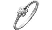 Помолвочное кольцо из белого золота Уральский ювелирный завод 1-02108-012 с бриллиантом