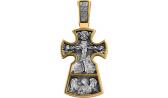 Мужской серебряный православный крестик с распятием Акимов 101.077
