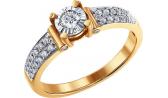 Золотое помолвочное кольцо SOKOLOV 1011115_s с бриллиантами