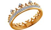 Ювелирное золотое кольцо корона SOKOLOV 1011448_s с бриллиантами