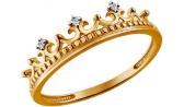 Золотое кольцо корона SOKOLOV 1011449_s с бриллиантами