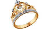 Золотое кольцо корона SOKOLOV 1011450_s с бриллиантами