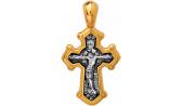 Мужской серебряный православный крестик с распятием с позолотой Акимов 101.030