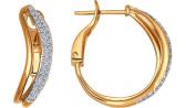 Золотые серьги круглые SOKOLOV 1020774_s с бриллиантами