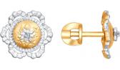 Золотые серьги-пусеты (гвоздики) SOKOLOV 1021045_s с бриллиантами