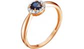 Золотое кольцо Vesna 1025-151-03-00 с бриллиантами, сапфиром