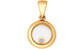 Золотой кулон медальон SOKOLOV 1030498_s с бриллиантом, ювелирным стеклом