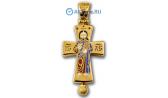 Мужской серебряный православный крестик без распятия с позолотой Акимов 107.037 с эмалью